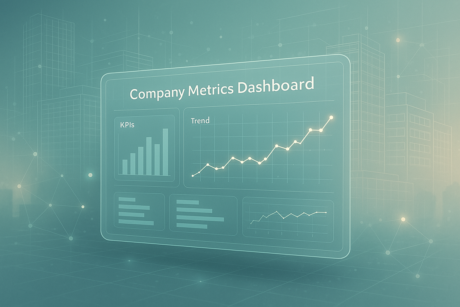 Company Metrics Dashboard showing KPIs and trends